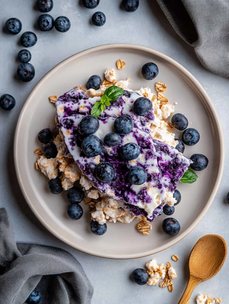 Blueberry Cottage Cheese Frozen Bark Recipe