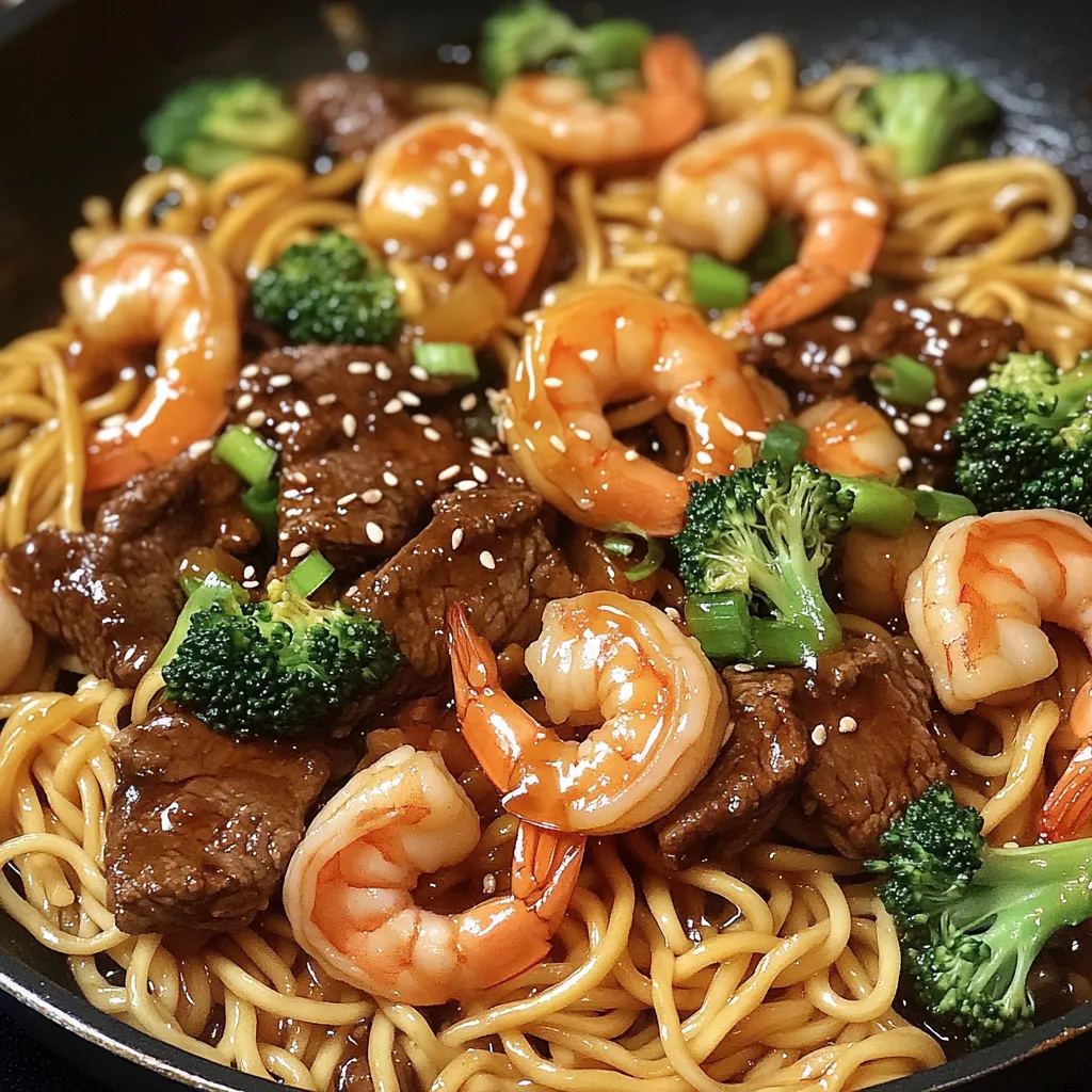Shrimp Teriyaki Steak Noodles Recipe