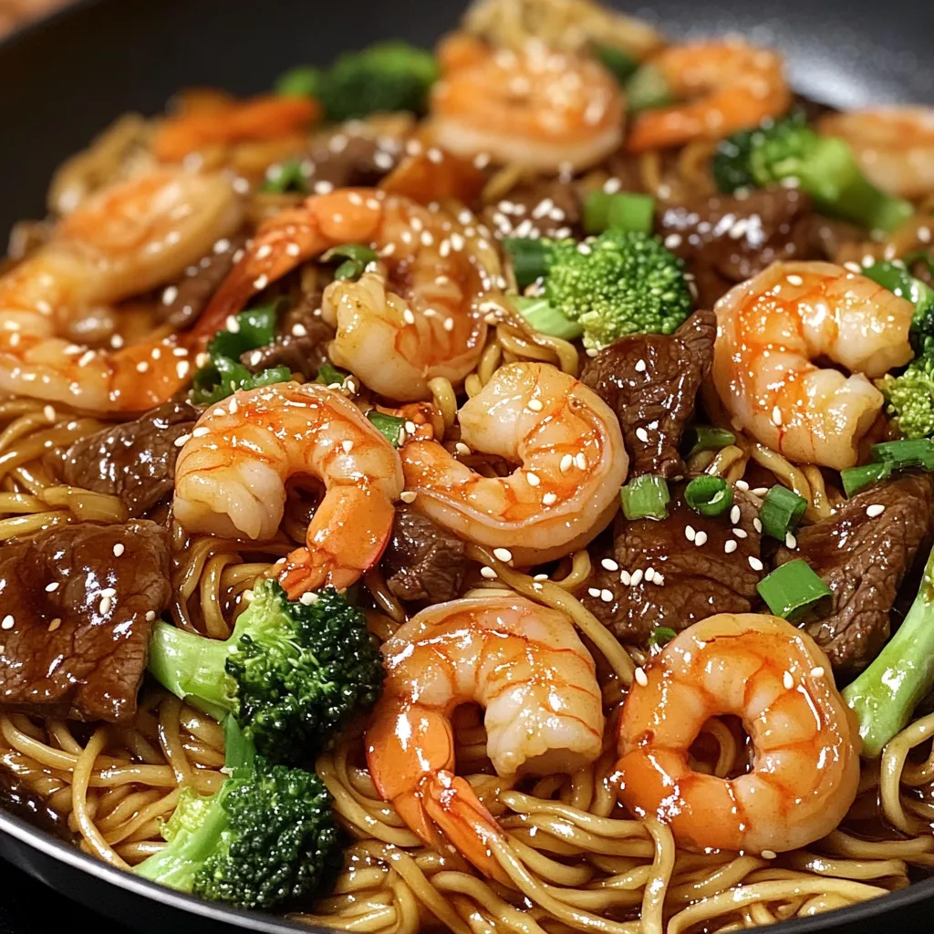 Easy Shrimp Teriyaki Steak Noodles