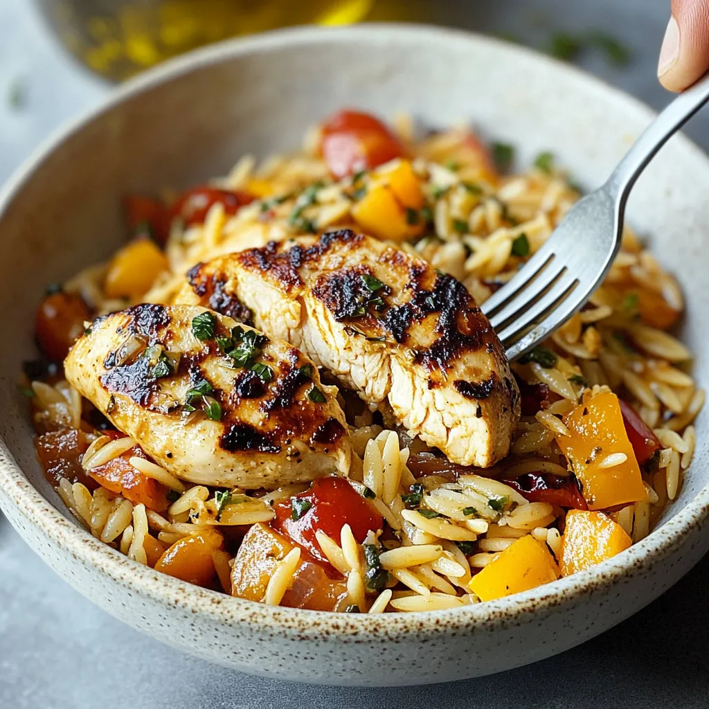 Juicy Mediterranean Chicken and Orzo One-Pan Meal