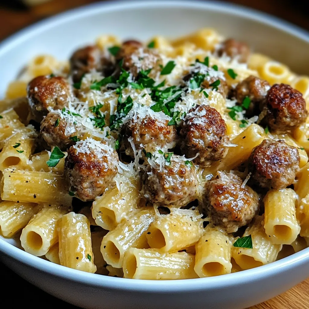 Savory Garlic Butter Sausage with Creamy Pasta