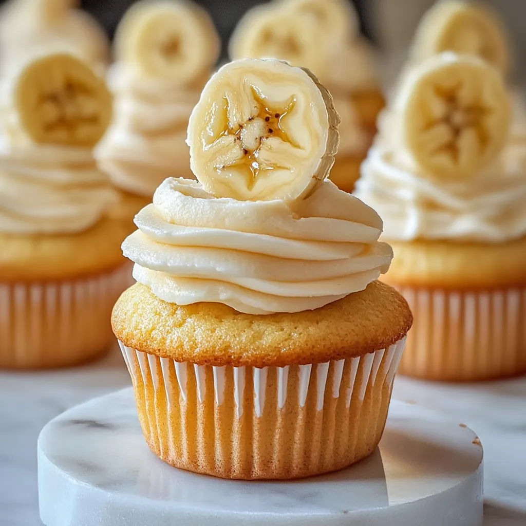 Homemade Banana Cupcakes with Pudding