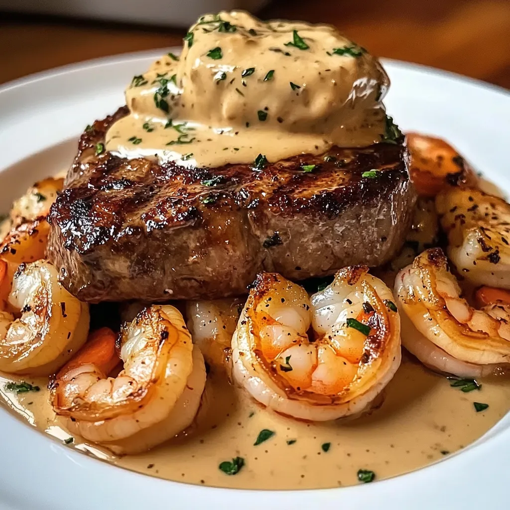 Tender Surf and Turf with Creamy Garlic Sauce