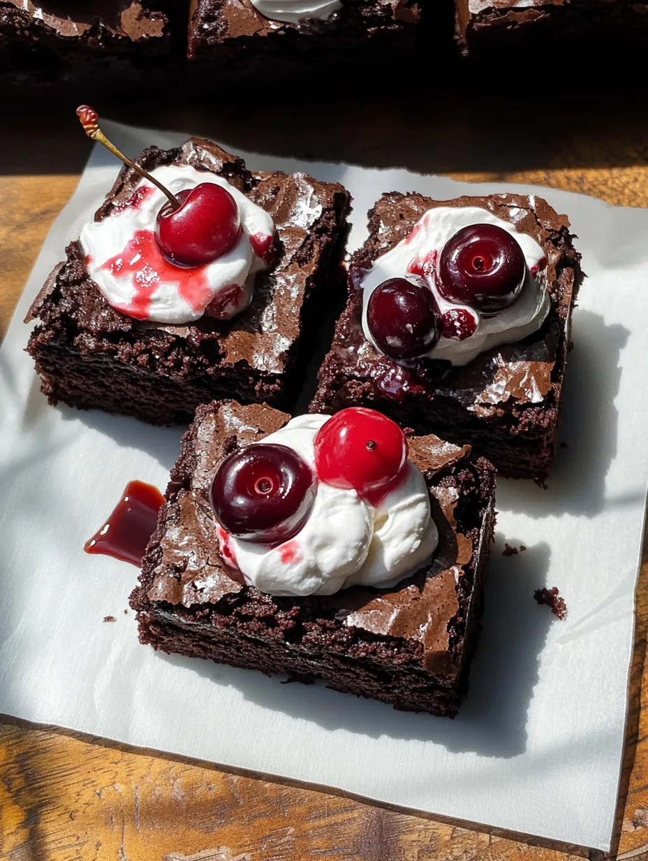 Small Batch Black Forest Brownies Fudgy