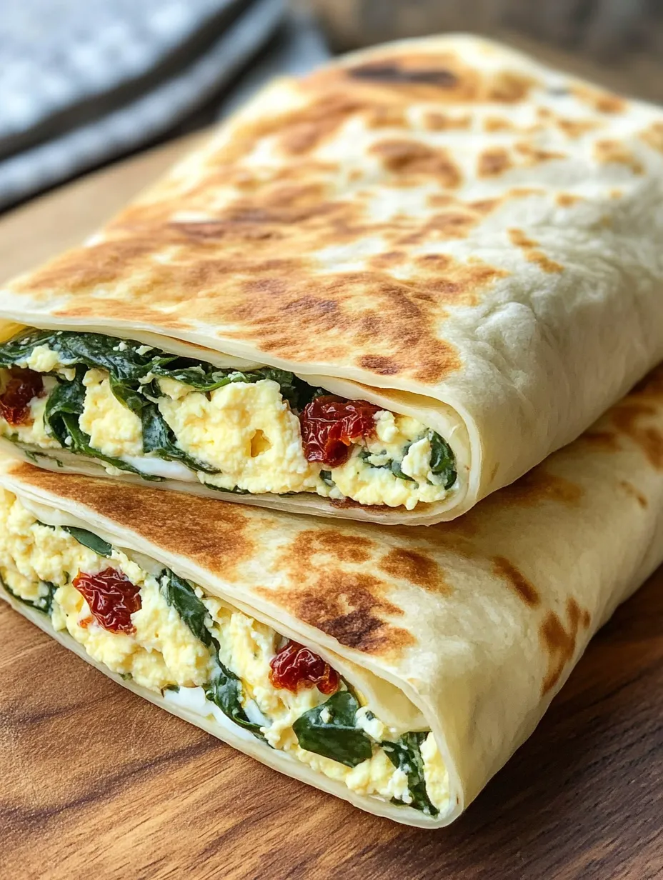 Home-style Spinach, Egg White and Feta Wrap
