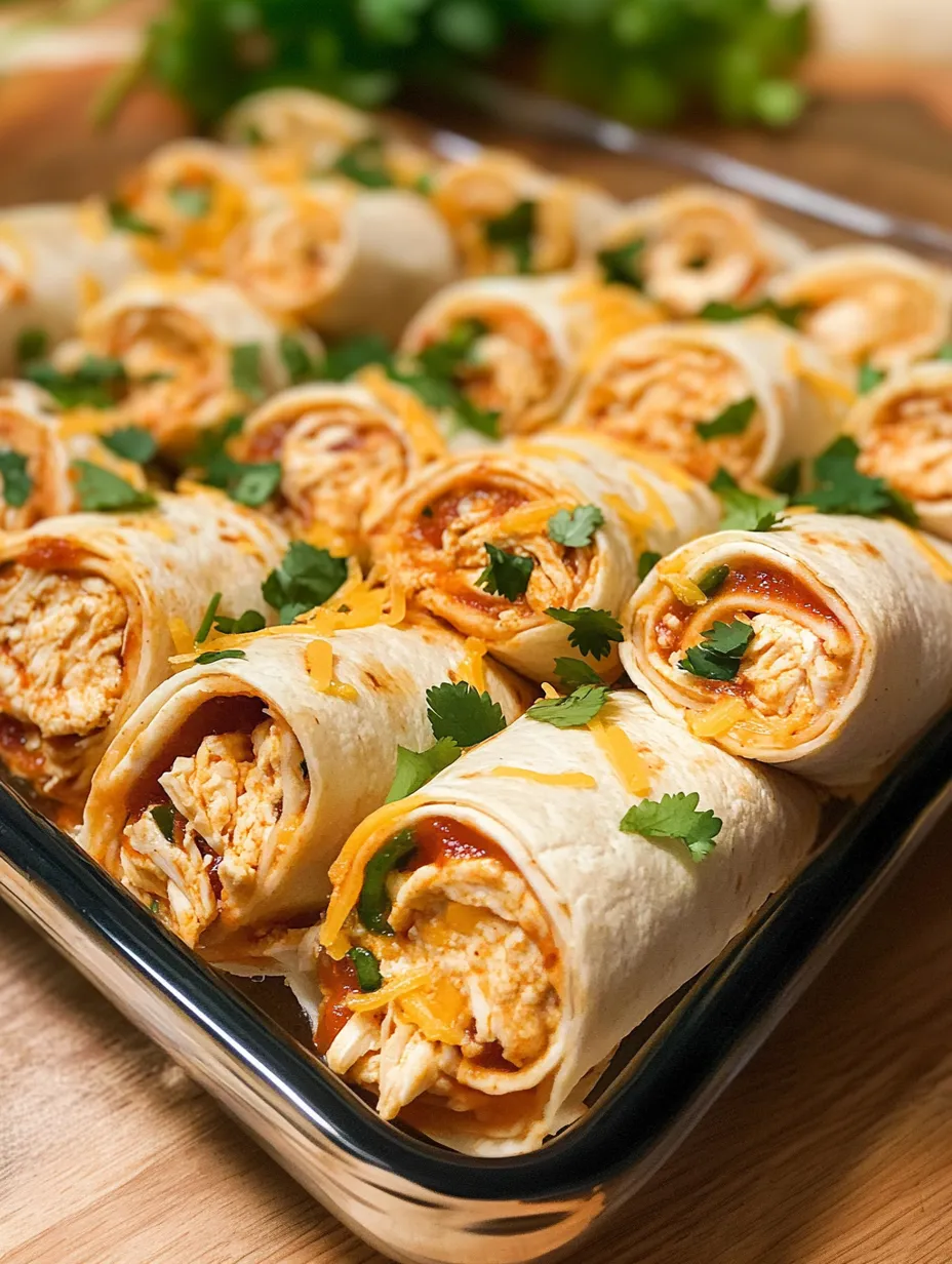 Homemade Chicken Enchilada Roll Ups