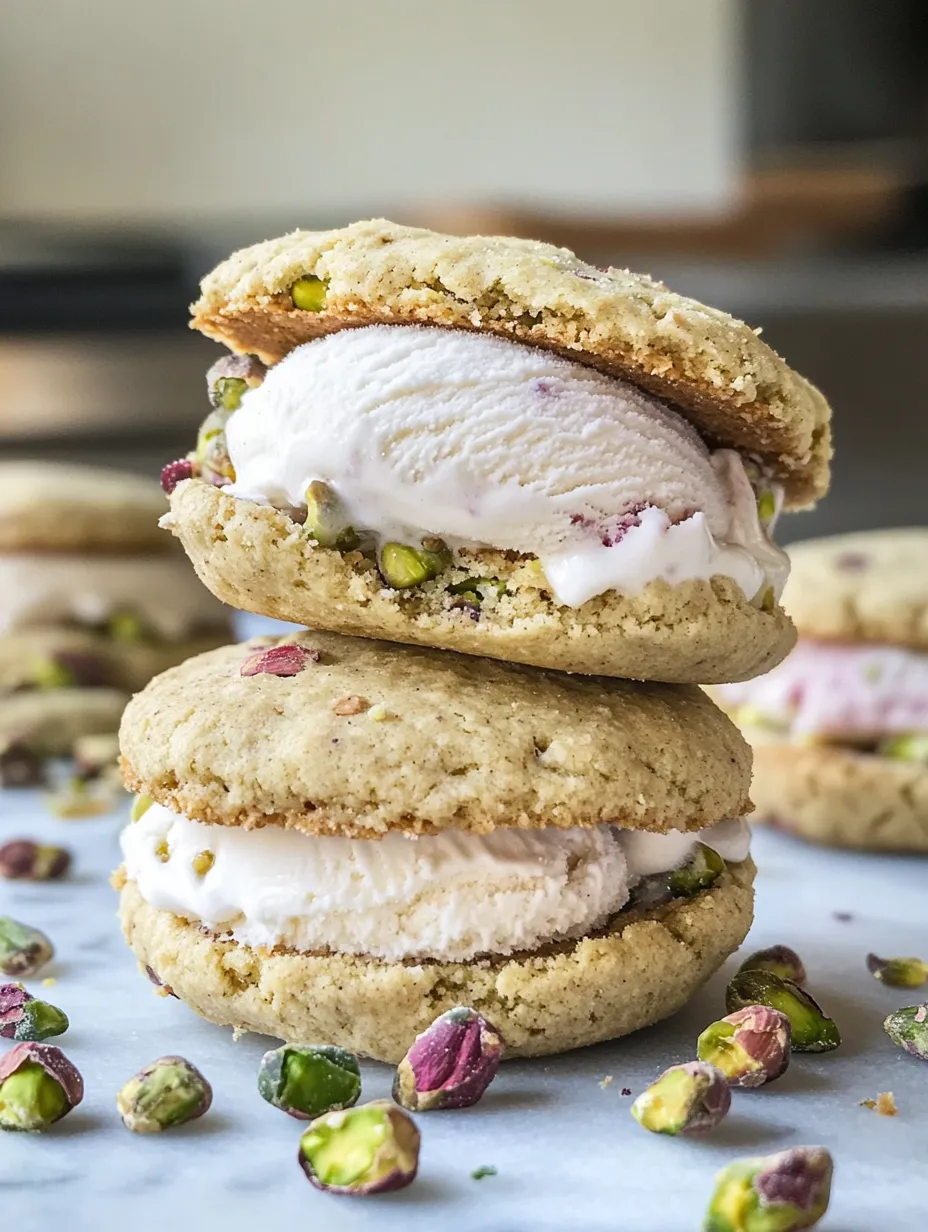 Cool Pistachio Cookie Ice Cream Treats