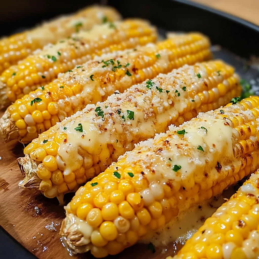 Corn with Garlic Butter and Cheese