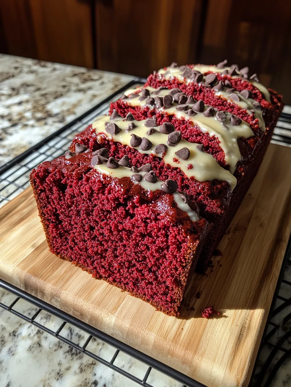Red Velvet Banana Loaf Slice