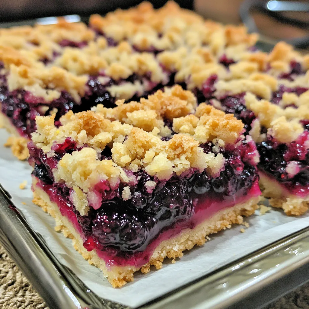 Juicy and Golden Blackberry Crumble Bars