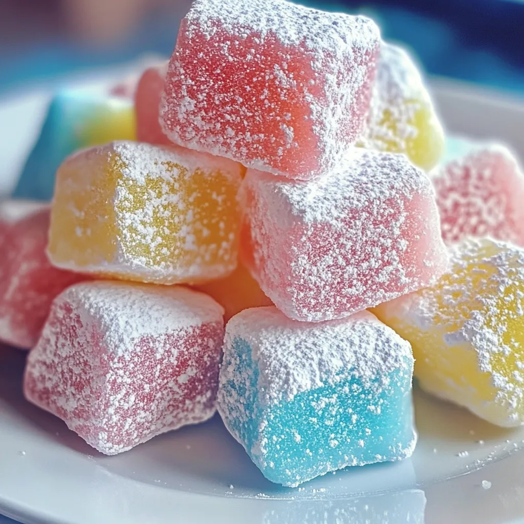 Dreamy marshmallows with cotton candy flavor