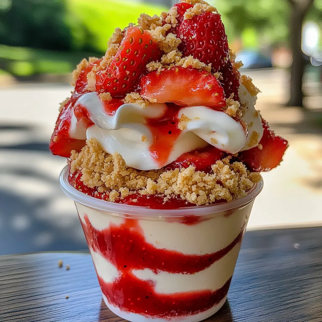 Cup Desserts with Strawberries and Cheesecake