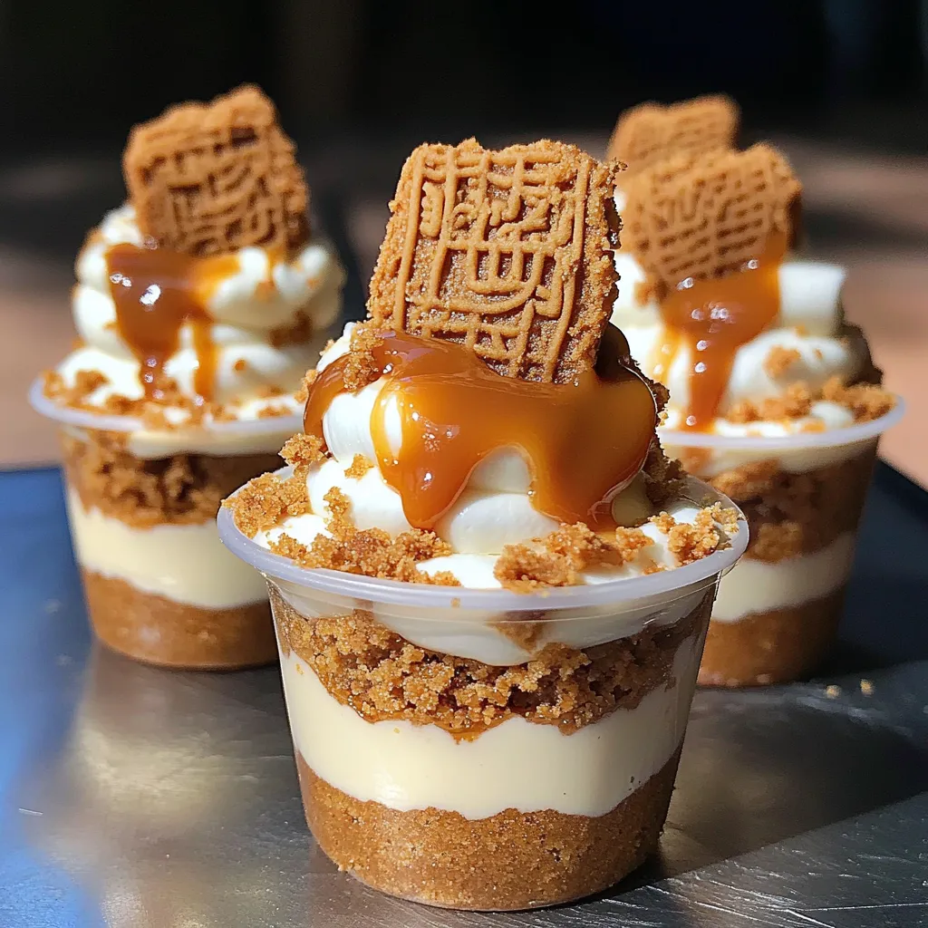 Layered Cookie Butter Cheesecake Cup Image