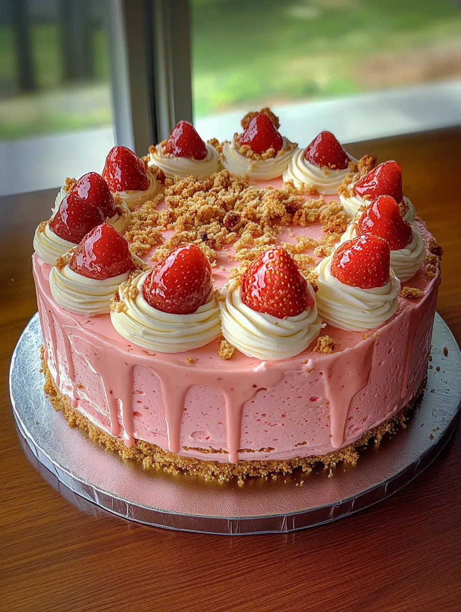 Pink Strawberry Crunch Cheesecake Pretty