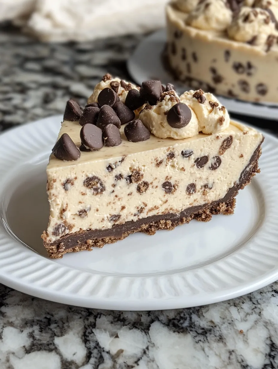 No Bake Cookie Dough Cheesecake Slice