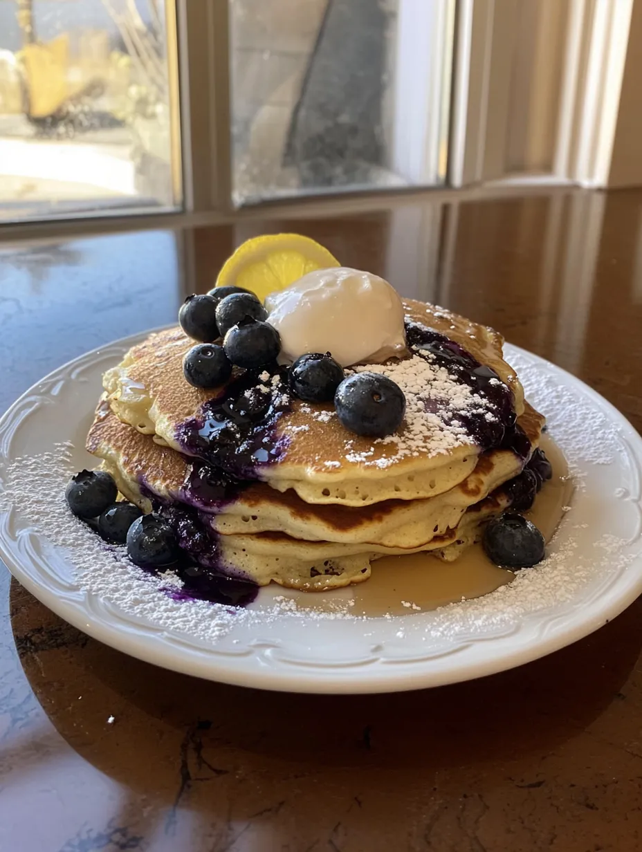 Homemade Lemon Blueberry Pancakes
