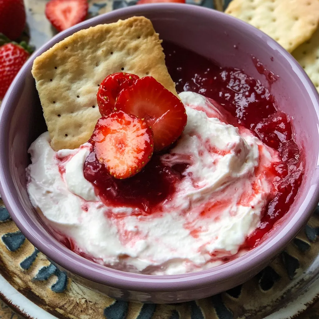 Smooth Strawberry Cheesecake Dip
