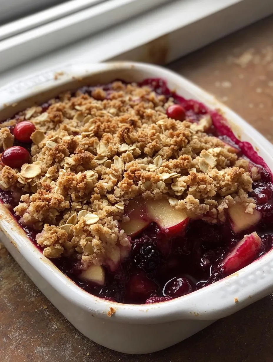 Homemade Cranberry Apple Crumble