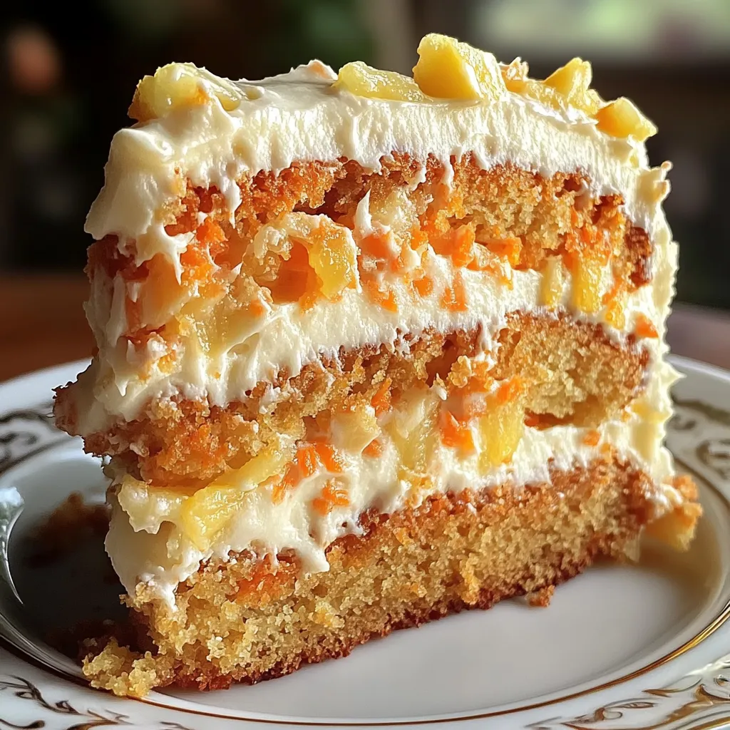 Simple Hawaiian Pineapple Carrot Cream Cake