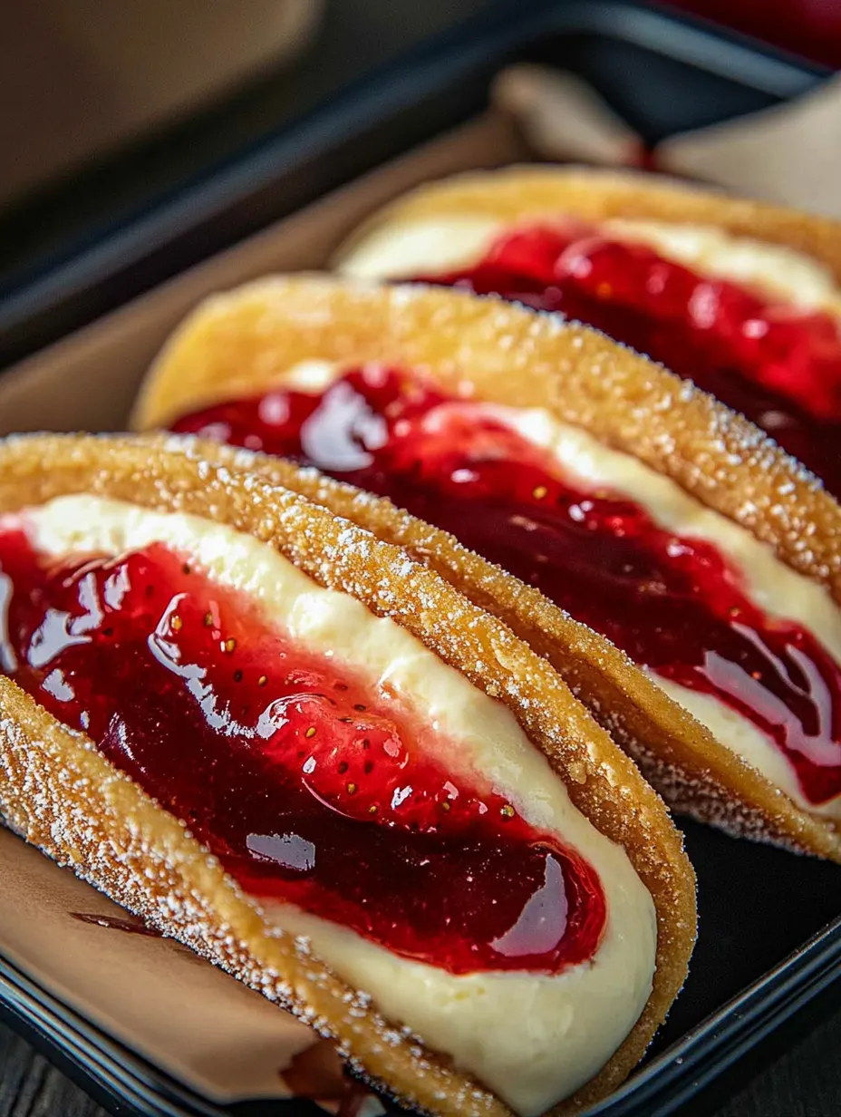 Strawberry Cheesecake Dessert Tacos Homemade