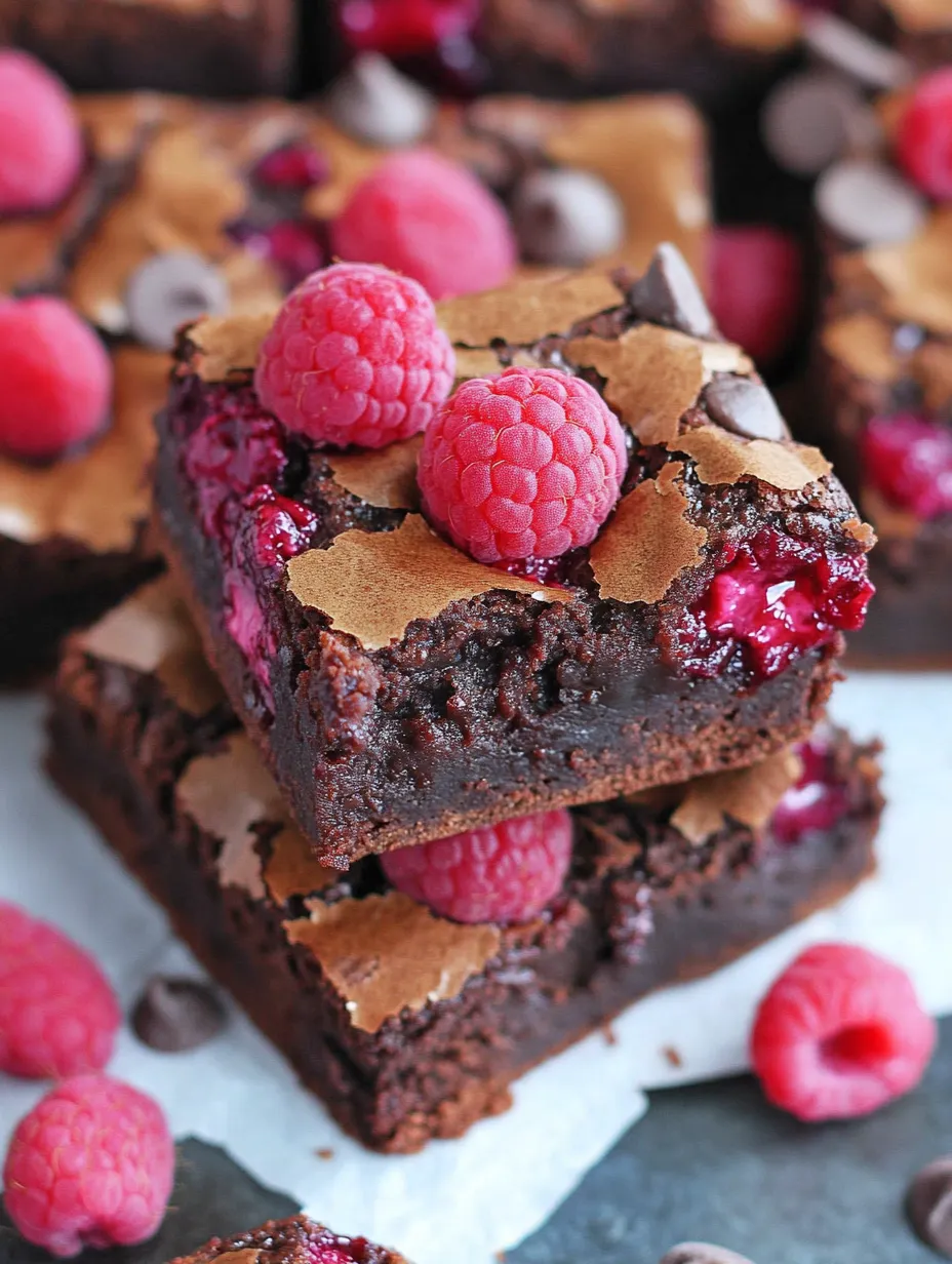 Simple Brownies with Raspberry Swirl