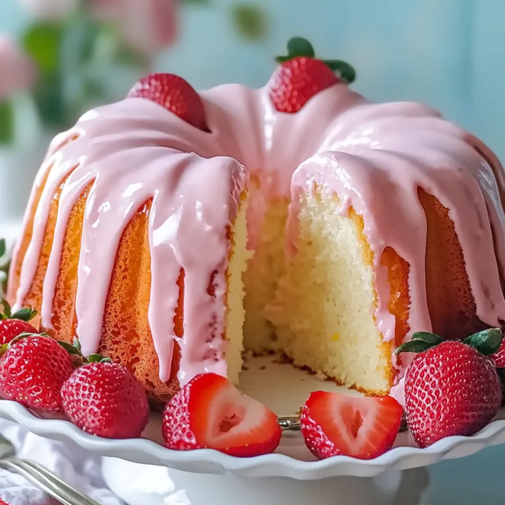 Cake with Fresh Strawberries and Buttermilk