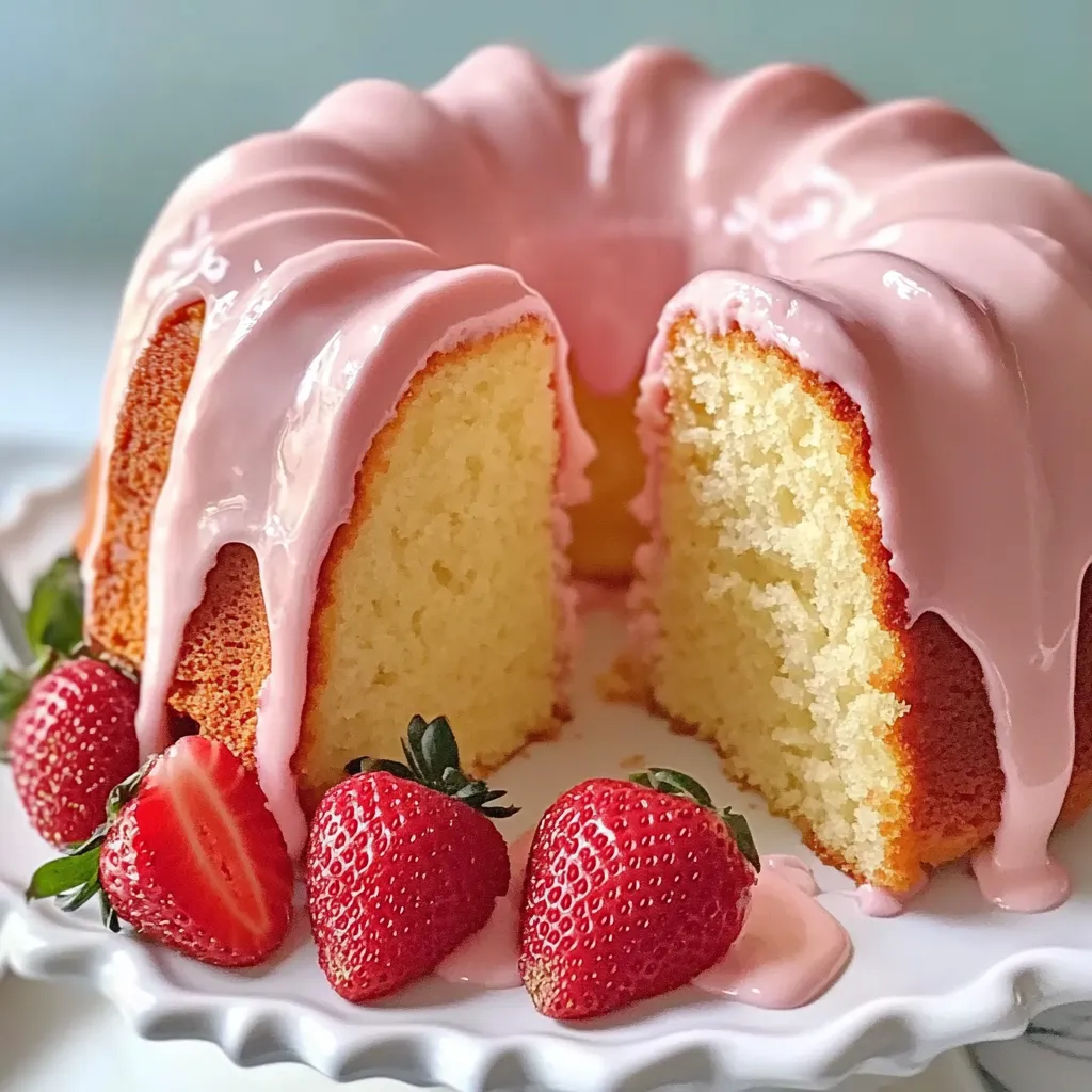 Strawberry Buttermilk Pound Cake