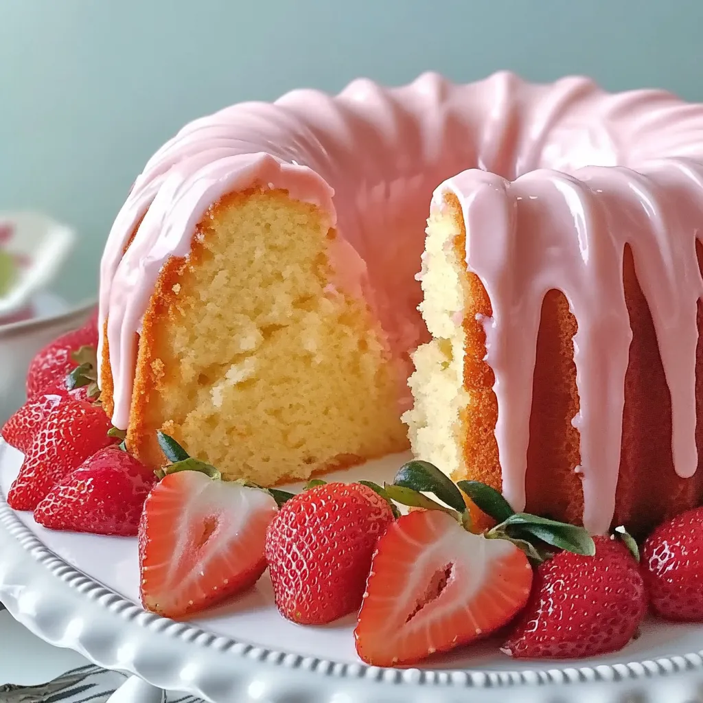 Simple Strawberry Buttermilk Pound Cake