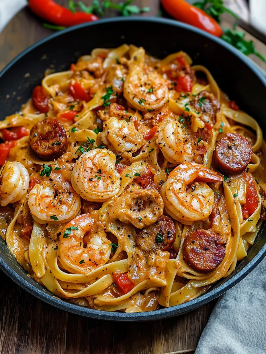 CAJUN SHRIMP PASTA SAUSAGE CREAMY