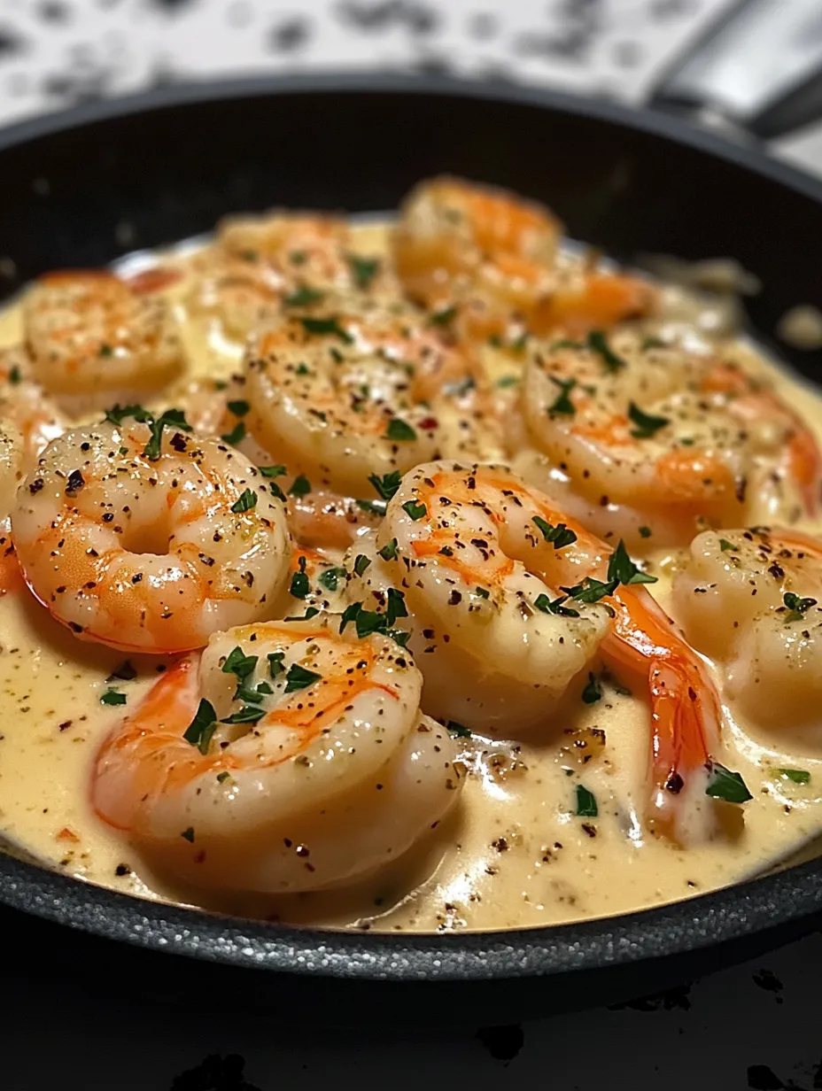 Easy Creamy Garlic Shrimp Pan