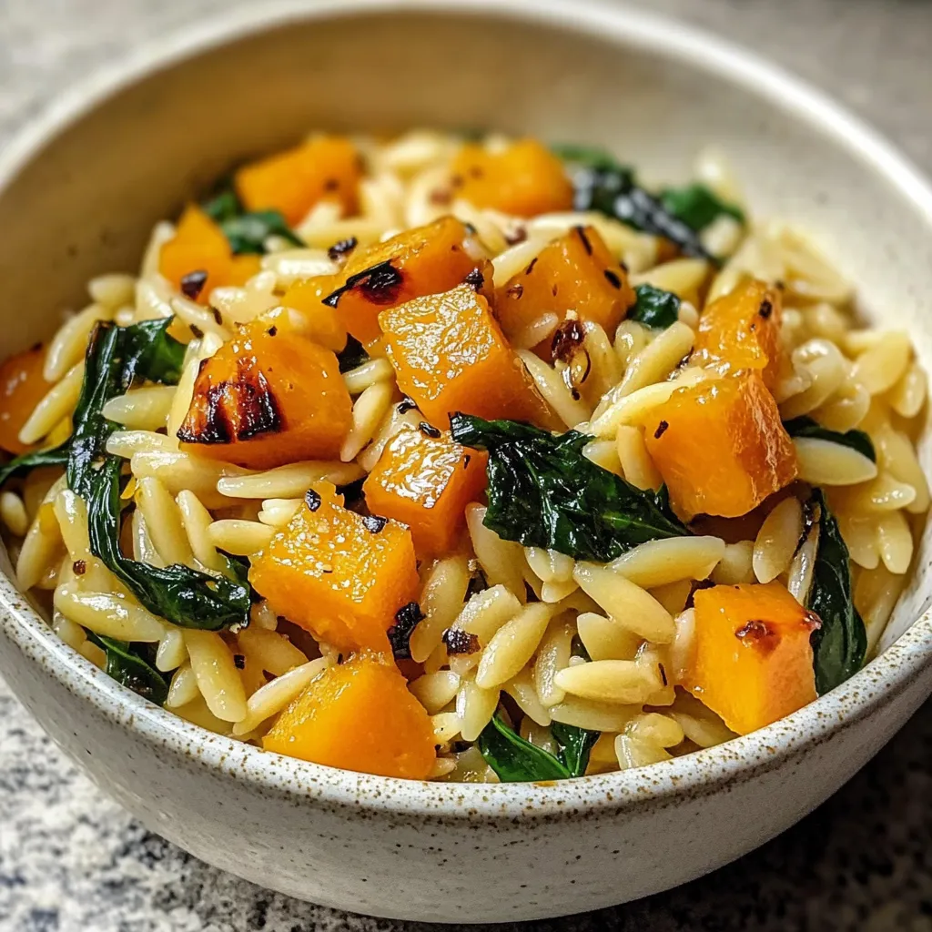 Orzo with Spinach and Butternut Squash