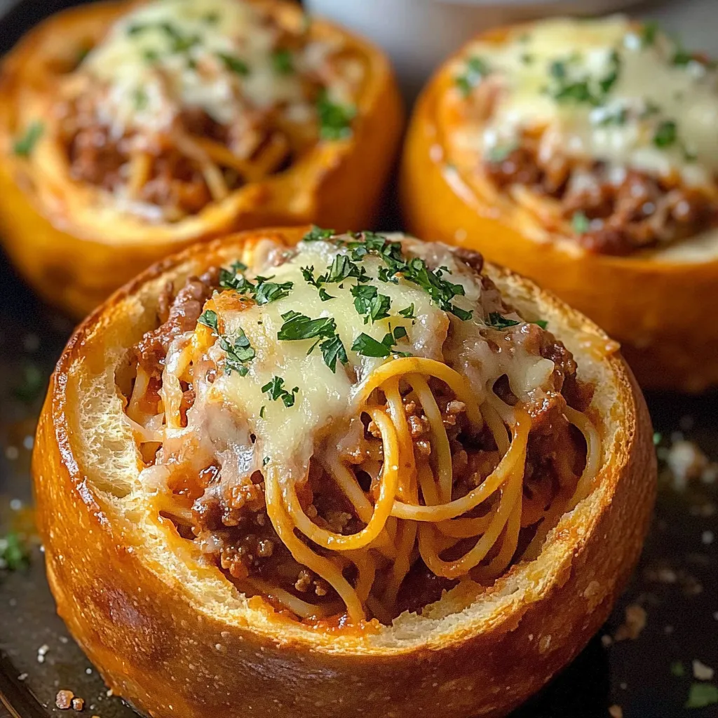 Garlic Bread Pasta Bowls