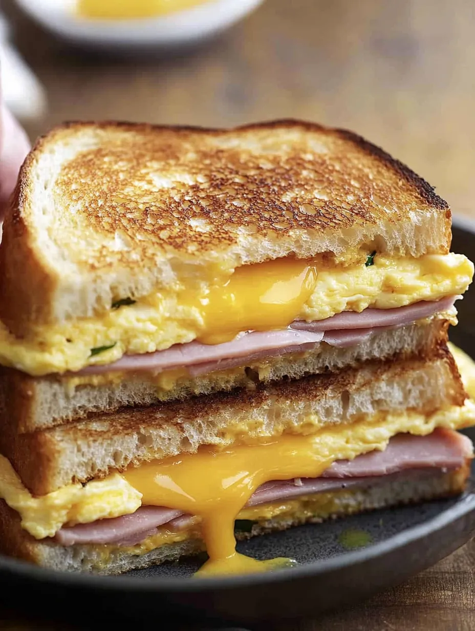 Egg and Ham Breakfast Sandwich How-To