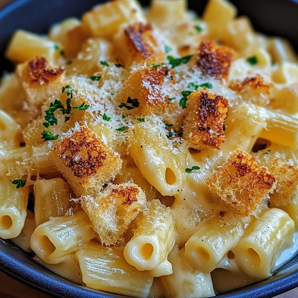 Pasta with Garlic Butter Chicken and Parmesan Cheese