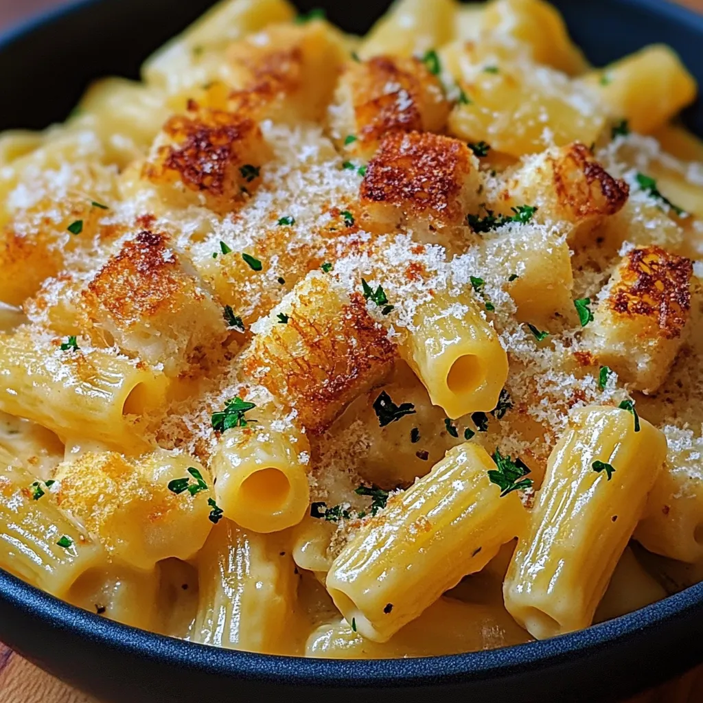 Garlic Butter Chicken with Rigatoni and Parmesan