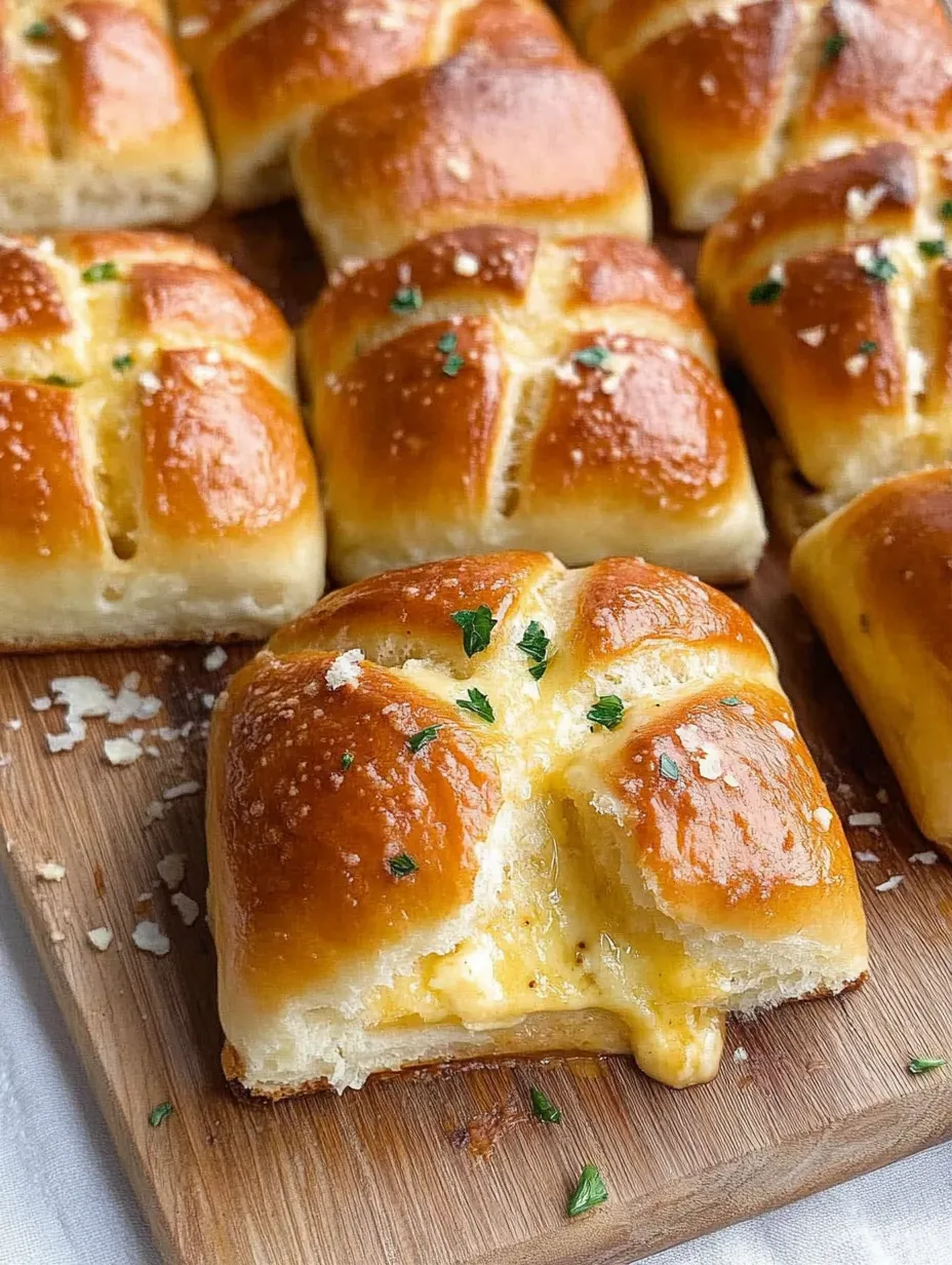 Korean Cream Cheese Garlic Buns Close-Up