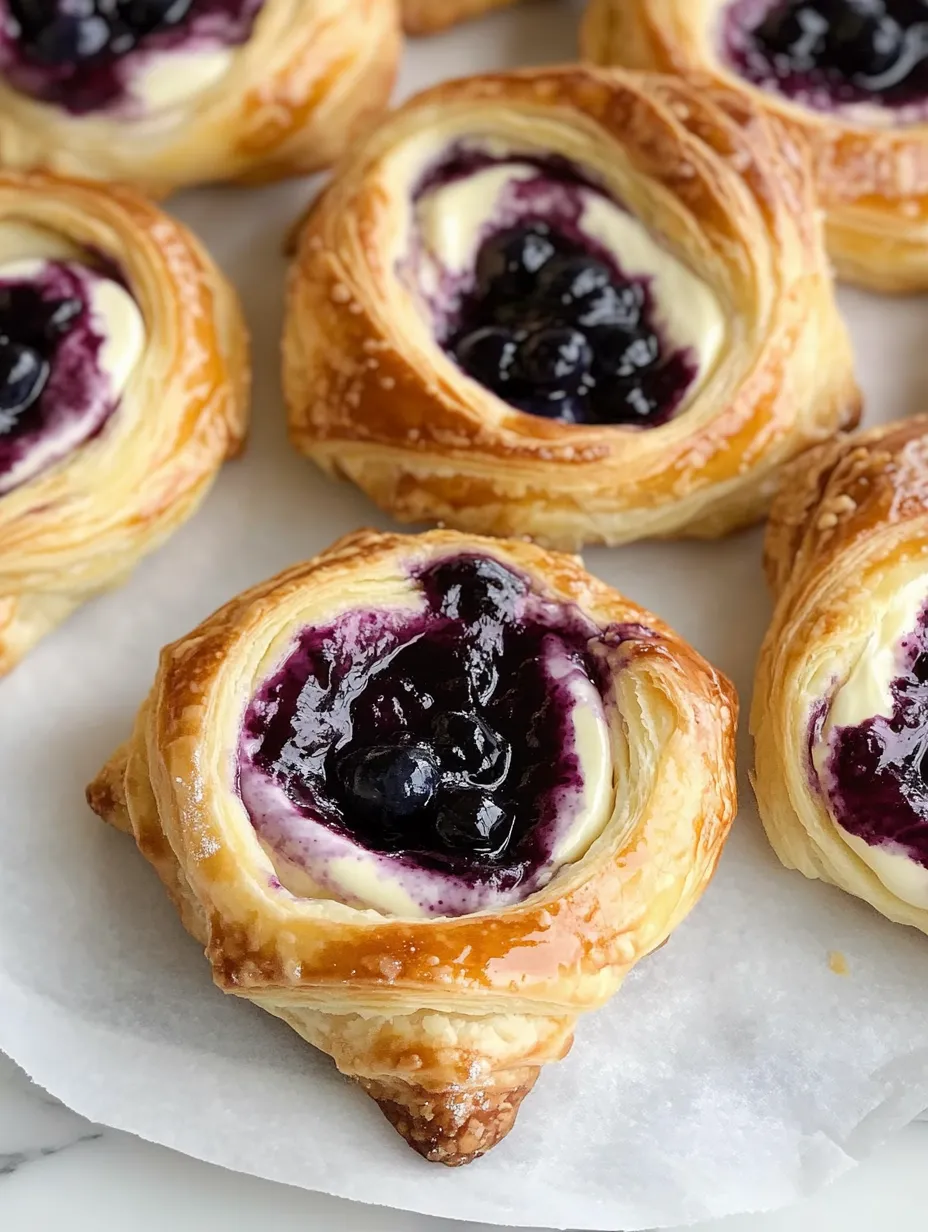 Swirled Blueberry Cream Cheese Danish Pastry
