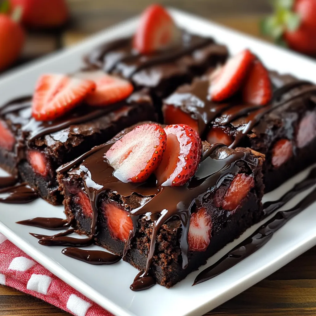 Easy Chocolate Covered Strawberry Brownies