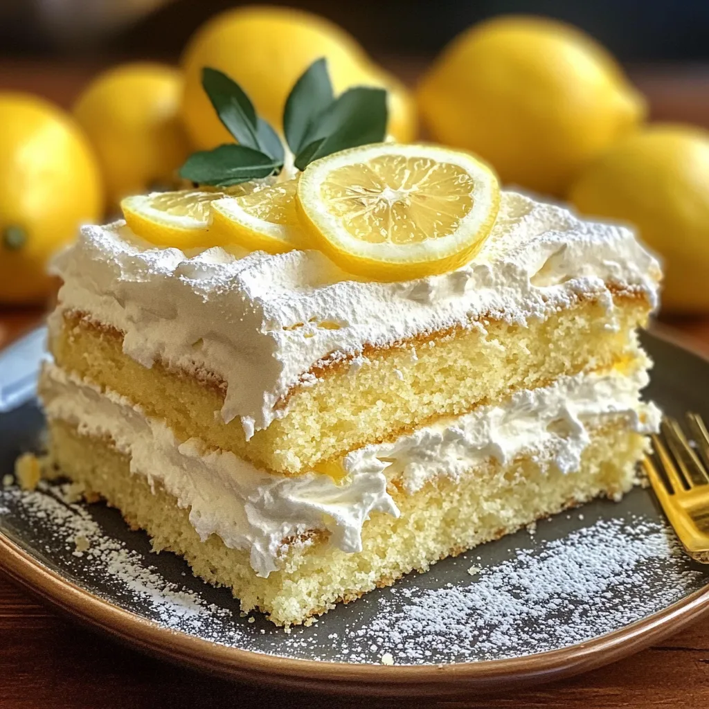Fluffy Lemon Cake with Cream Filling