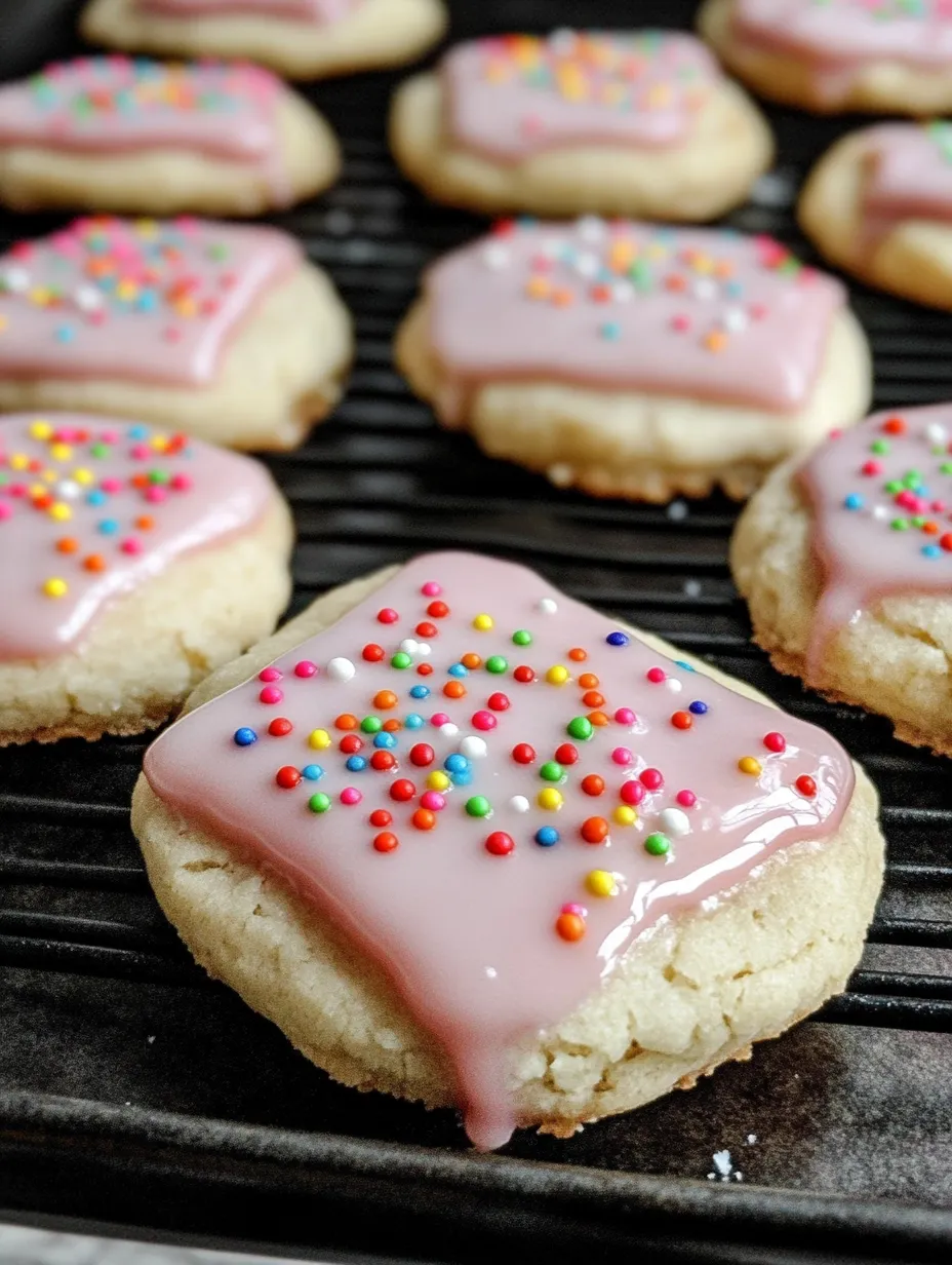 Homemade Strawberry Pop Tart Cookies Closeup