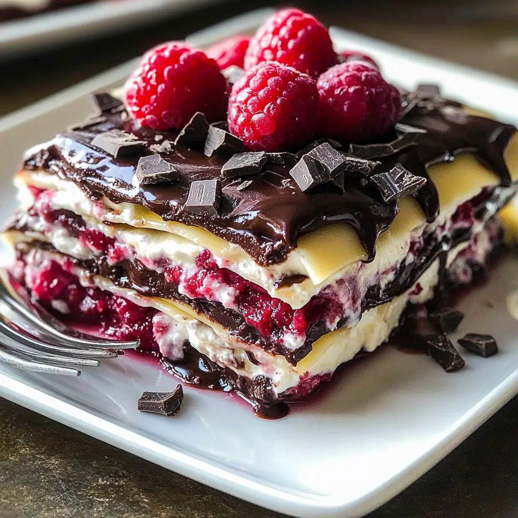 Raspberry Chocolate Dessert Lasagna Recipe