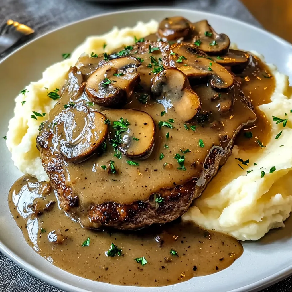 Bobby Flay’s Salisbury Steak with Mushroom Gravy Photo