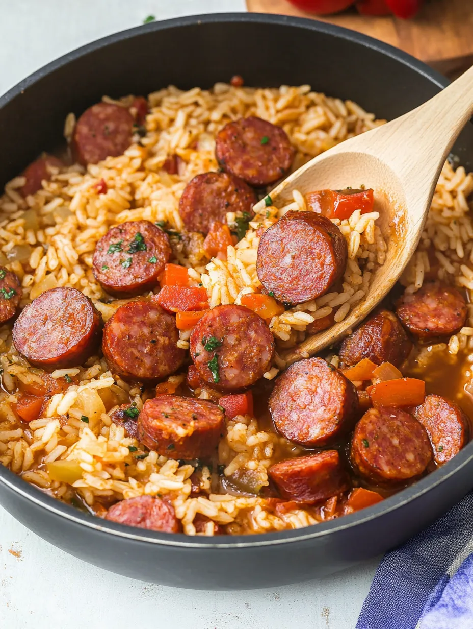 One Pot Smoked Sausage And Rice