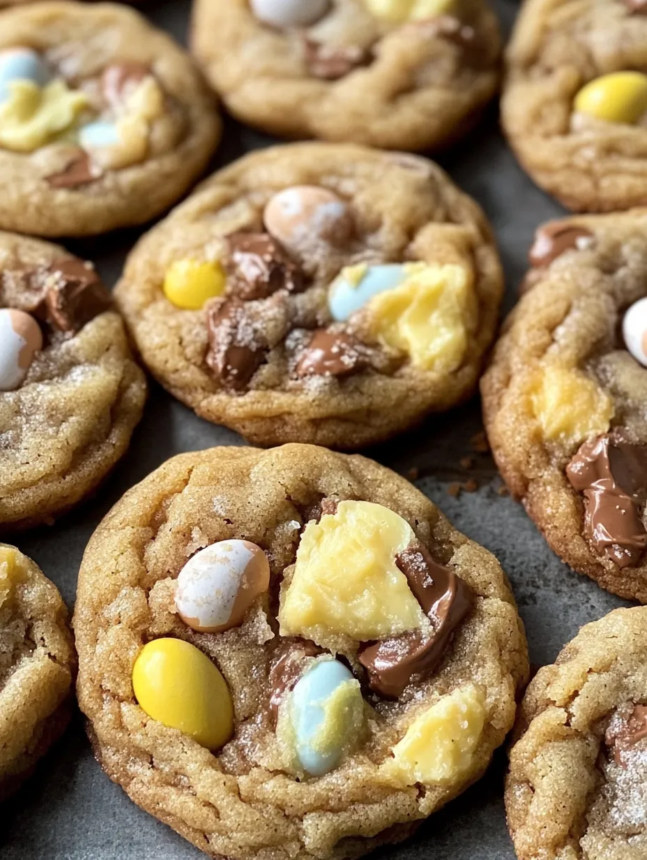 Brown Butter Cadbury Egg Cookies Closeup
