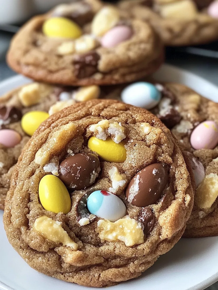 Closeup of Cadbury Egg Cookies