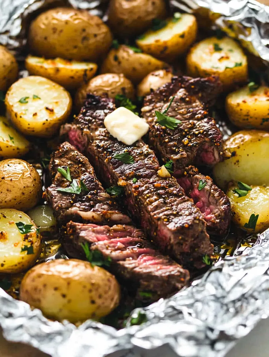 Garlic Steak and Potato Foil Packs