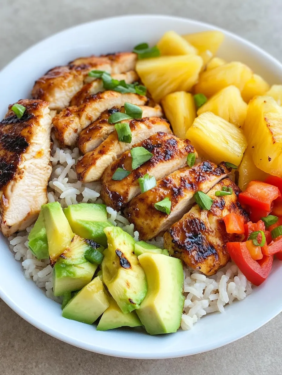 Grilled Chicken and Pineapple Bowls with Coconut Rice
