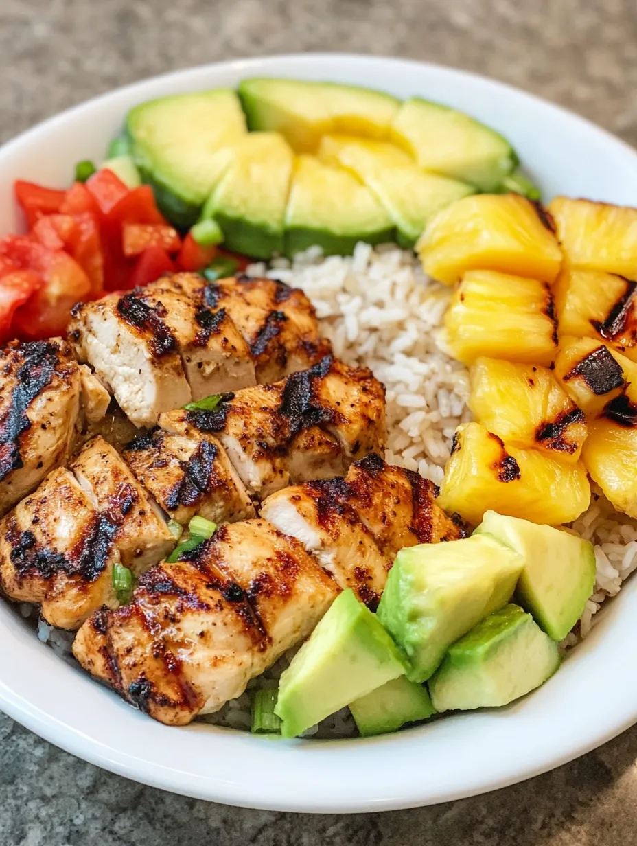 Grilled Chicken and Pineapple Bowls with Coconut Rice