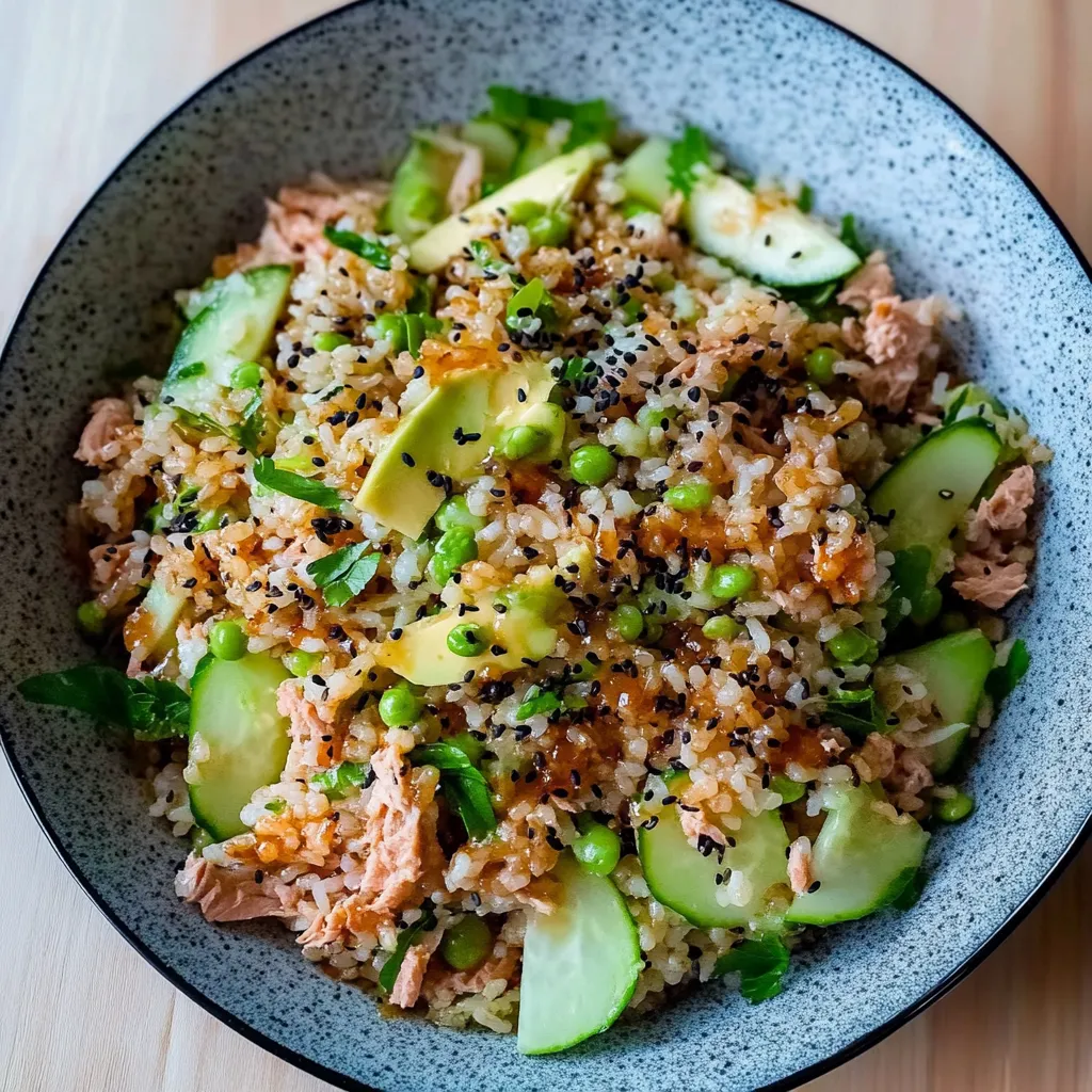 Tuna Avocado Bowl with Crispy Rice