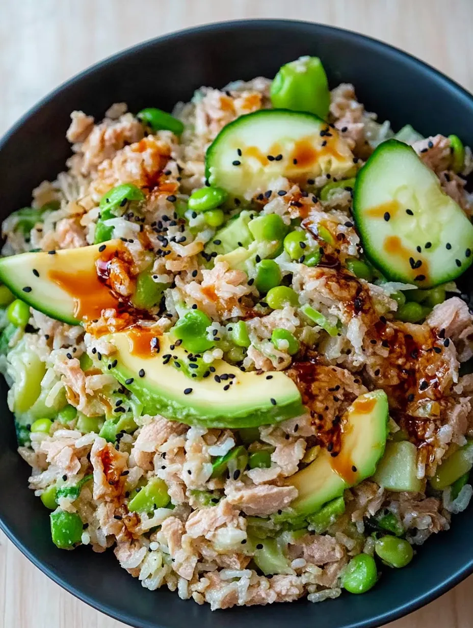 Tuna Avocado Crispy Rice Salad